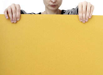 Image showing Woman holding a paper