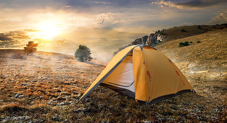 Image showing Tent on mountain