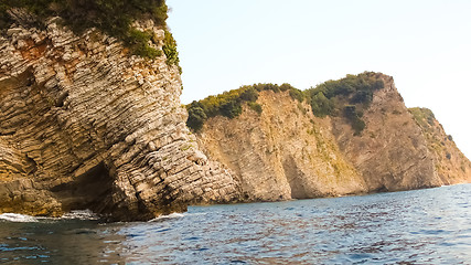 Image showing Rocks over the transparent ocean water