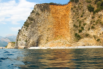 Image showing The rocks over the transparent ocean water. Montenegro