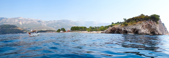 Image showing Rocks over the transparent ocean water