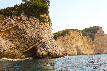 Image showing Rocks over the transparent ocean water