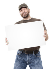 Image showing bearded man white board