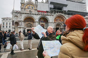 Image showing Tourist group on San Marco square