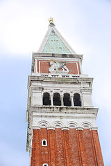 Image showing Low angle view of San Marco campanile 