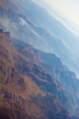 Image showing Landscape of Mountain.  view from airplane window