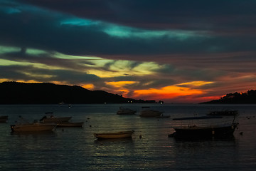 Image showing The fishing boats on the beach.