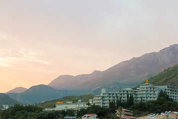 Image showing Montenegro, Rafailovici - JUNE 06, 2014: Sunset view