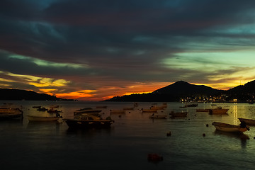 Image showing The fishing boats on the beach.