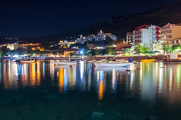 Image showing Montenegro, Rafailovici. Sunset view on sea beach