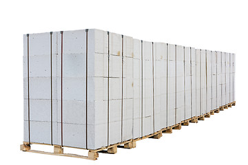 Image showing Concrete blocks on the pallet.