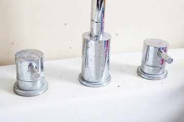 Image showing Calcareous deposits on faucet