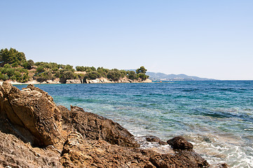 Image showing sea and volcanic rocky shore