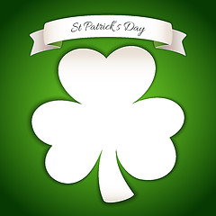 Image showing Fresh St Patricks Day Poster with Paper Clover