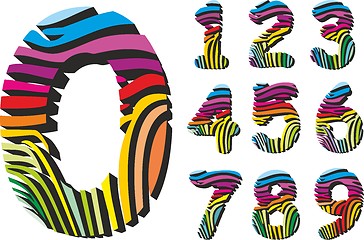Image showing Digits with color background zebra 