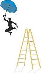 Image showing Jump from the ladder