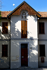 Image showing brown door  europe  italy        in  the milano old    brick  sk