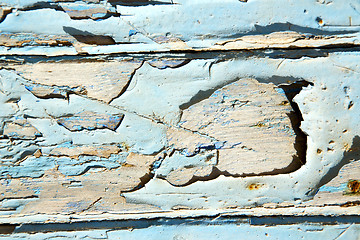 Image showing dirty stripped  in   wood door rusty 