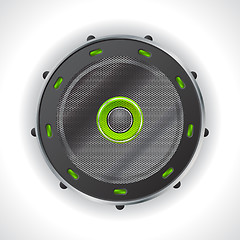 Image showing Cool speaker design with green leds