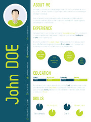 Image showing Modern resume cv with cool colors