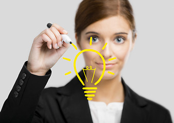 Image showing Creative woman having an idea