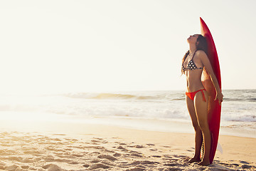 Image showing Happy Surfer Girl