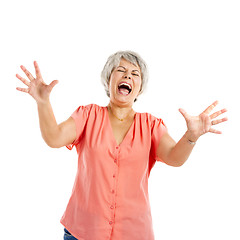 Image showing Stressed old woman