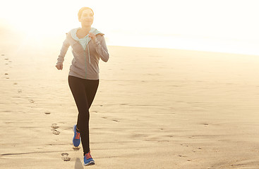 Image showing Beautiful woman running