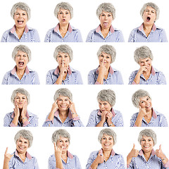 Image showing Elderly woman in different moods