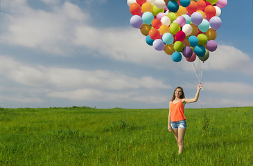 Image showing Girl with Ballons