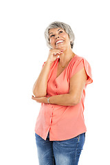 Image showing Old woman thinking