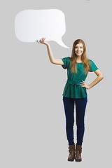 Image showing Woman with a thought balloon