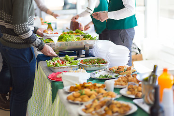 Image showing Banquet lunch break at conference meeting.