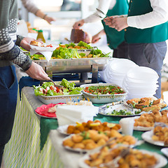 Image showing Banquet lunch break at conference meeting.