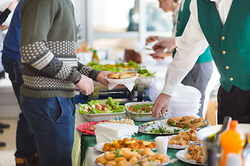 Image showing Banquet lunch break at conference meeting.