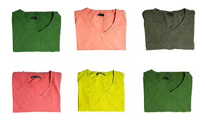 Image showing Six t-shirts of different colors 