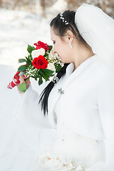 Image showing wedding dress and flowers