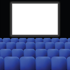 Image showing cinema with blue curtain