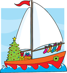 Image showing Christmas Sailboat