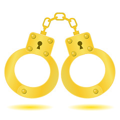 Image showing gold handcuffs