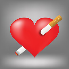 Image showing cigarette and heart