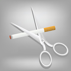 Image showing cigarette and scissors