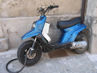 Image showing Blue Moped