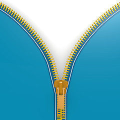 Image showing Isolated blue zipper