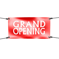 Image showing Banner grand opening with four ropes on the corner