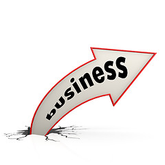 Image showing Curve arrow up red business