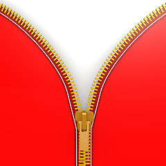 Image showing Isolated red zipper