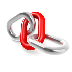 Image showing Red steel chain