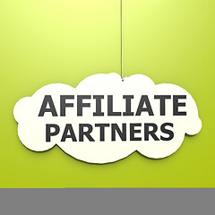 Image showing Affiliate partners word in green background