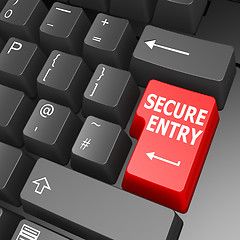 Image showing Secure entry key on computer keyboard